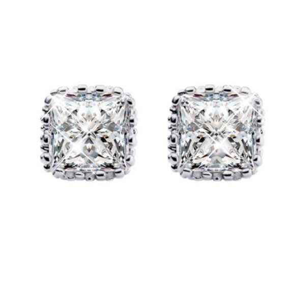 NEW Square Crown Stud Earrings - Picture 4 of 7